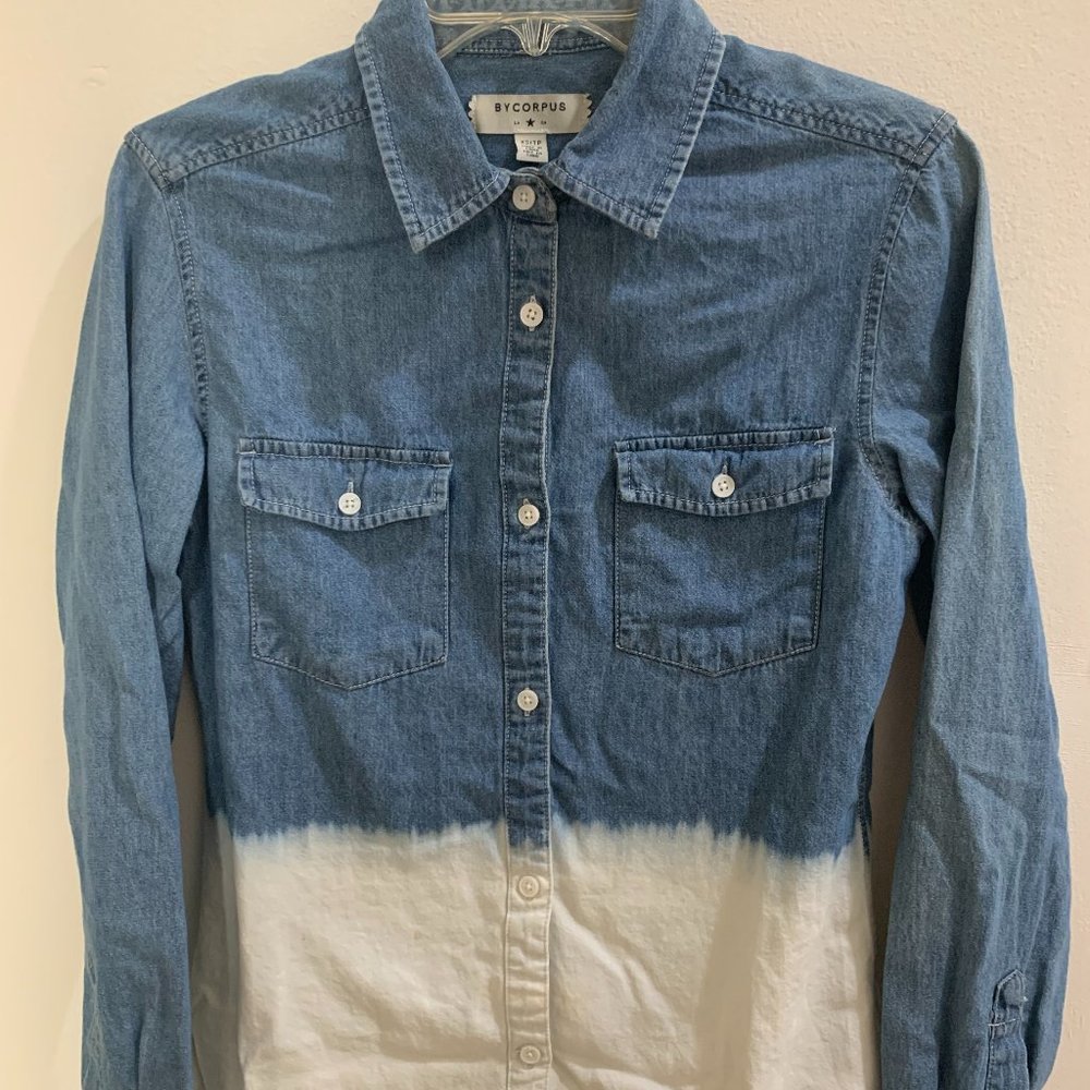 ByCorpus Urban Outfitters Bleach Denim Button Down